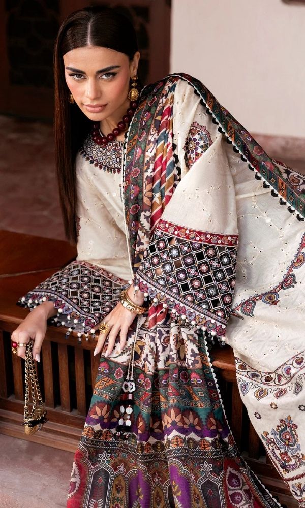 Lawn 3pc unstitched embroidered summer collectiion suit