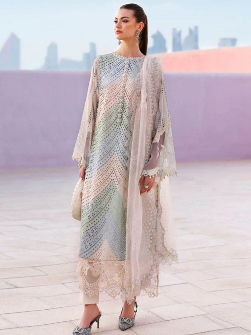 Lawn 3pc unstiched chiken kari fully embroiered summer collection suit
