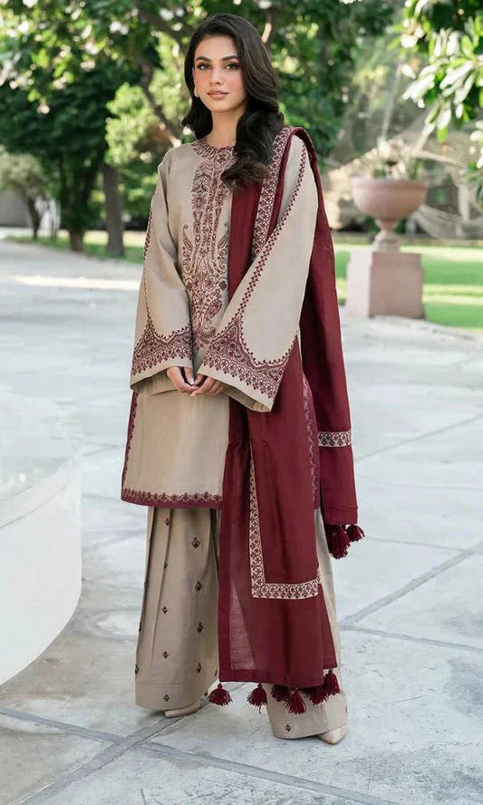 Lawn 3pc unstitched embroidered summer collection suit