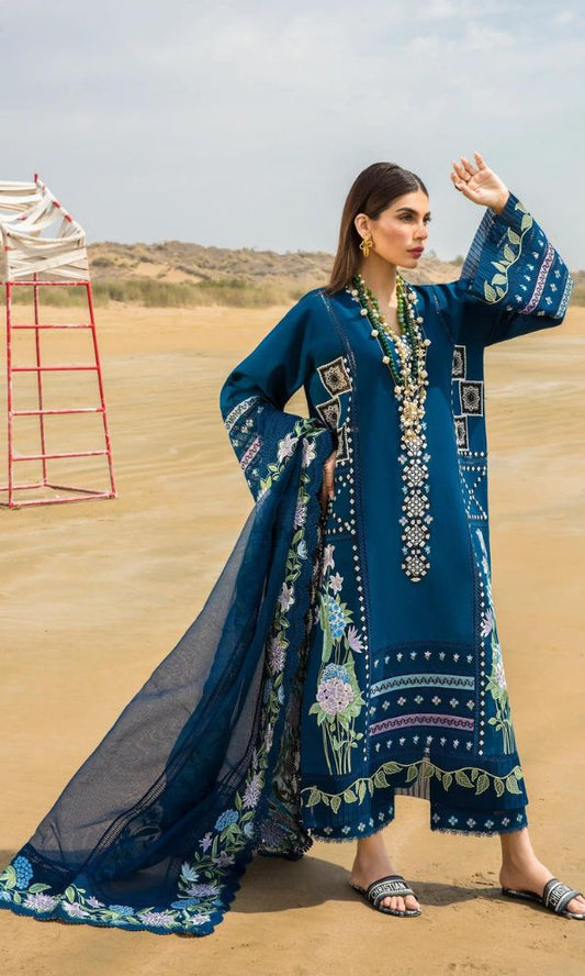 Lawn 3pc unstitched heavy embroidered suit
