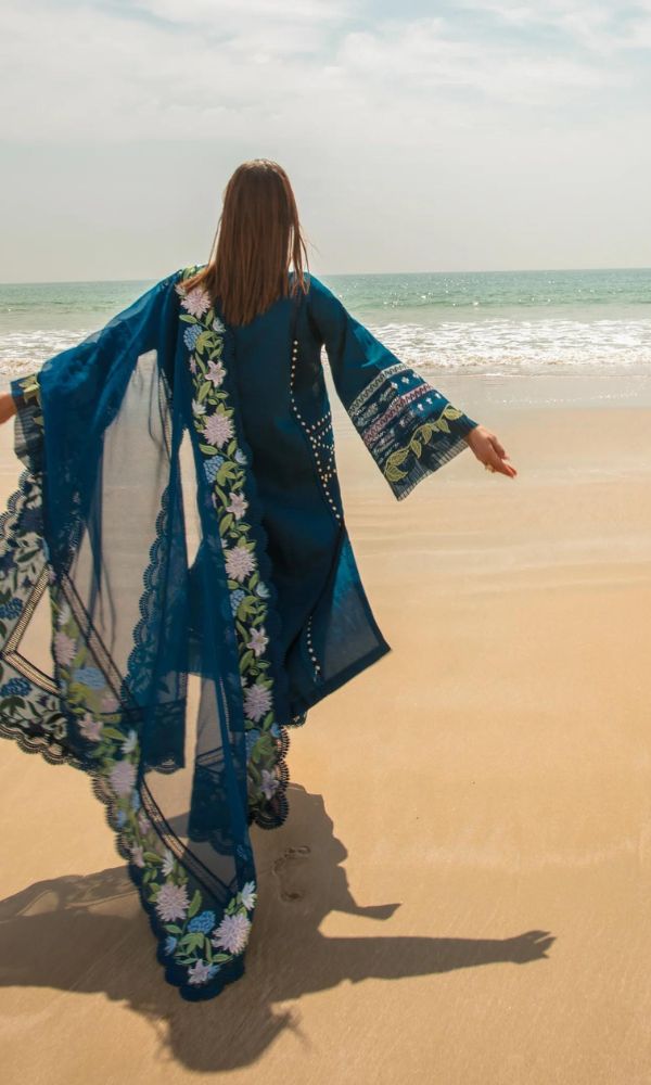 Lawn 3pc unstitched heavy embroidered suit