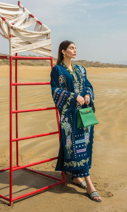 Lawn 3pc unstitched heavy embroidered suit