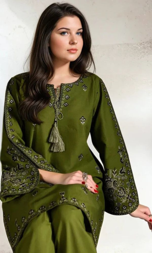Lawn 2pc unstitched embroidered summer collection suit