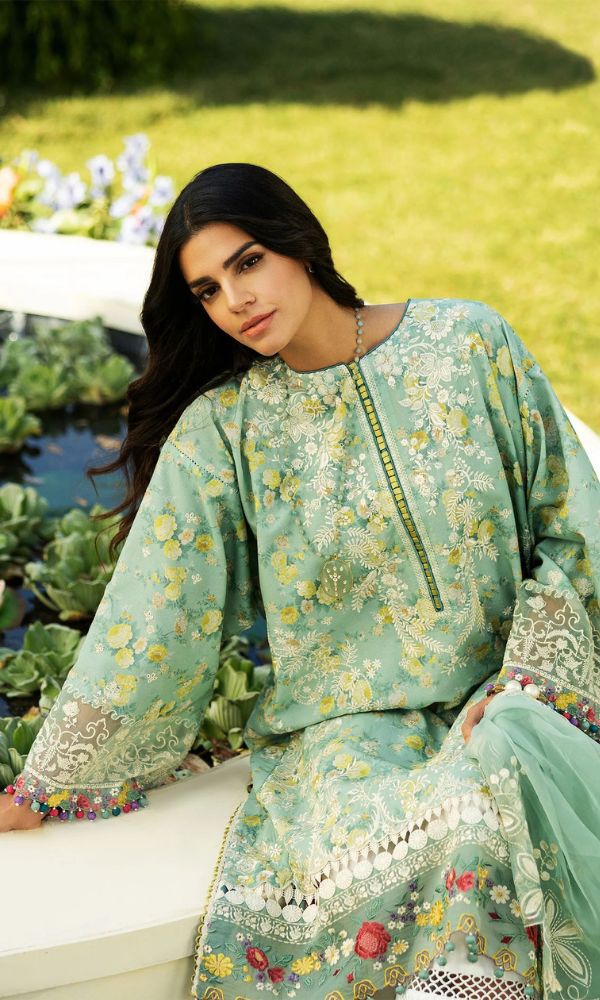 Lawn 3pc unstitched summer collection suit