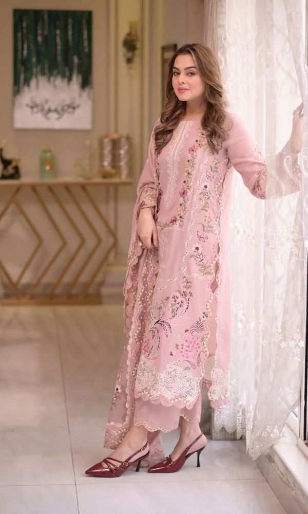 Premium Lawn 3pc usntitched embroidered summer collection suit