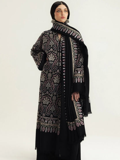 Dhanak 3pc unstitched fully embroidered winter collection suit