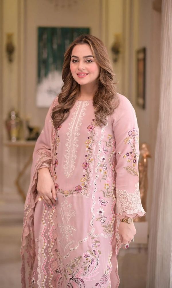 Premium Lawn 3pc usntitched embroidered summer collection suit