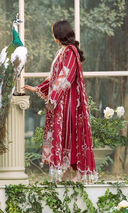 Lawn 3pc unstitched embroidered summer collection suit