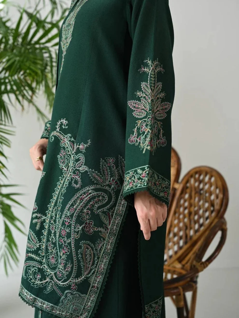 Dhanak 3pc unstitched embroidered winter collection suit