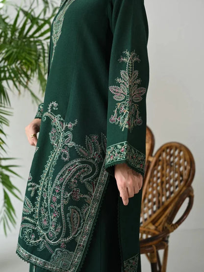 Dhanak 3pc unstitched embroidered winter collection suit