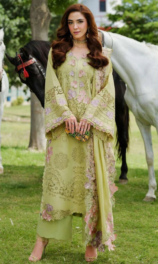 most premium Lawn 3pc unstitched embroidered summer collection suit