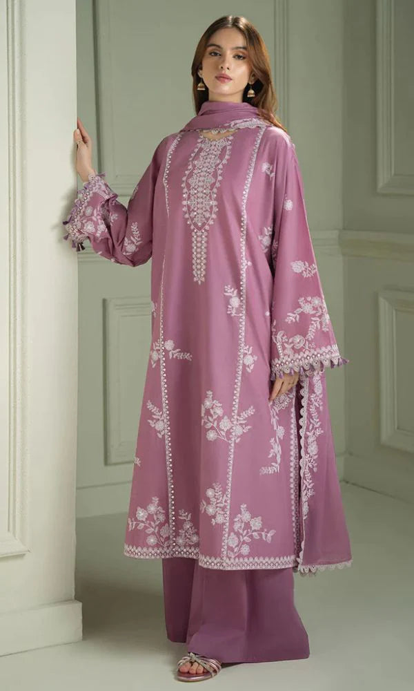 Lawn 3pc unstitched embroiered suit summer collection