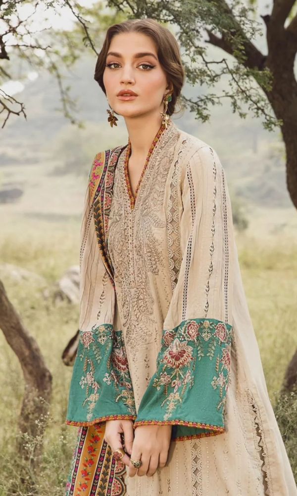 Lawn 3pc unstitched embroidered summer collection suit