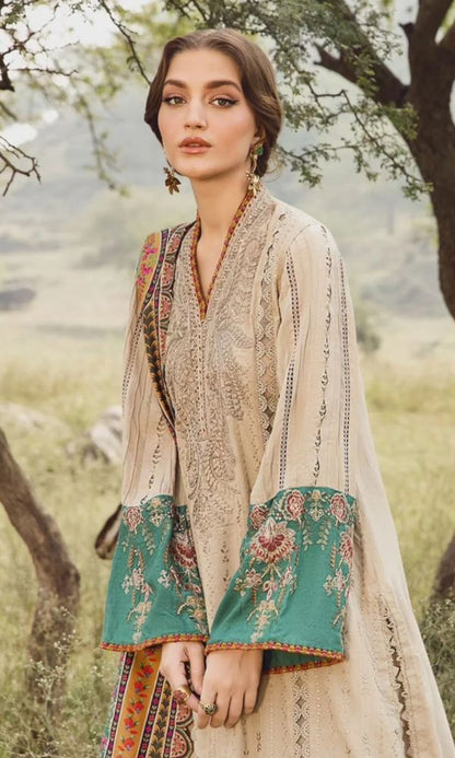 Lawn 3pc unstitched embroidered summer collection suit