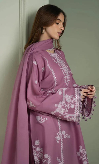 Lawn 3pc unstitched embroiered suit summer collection