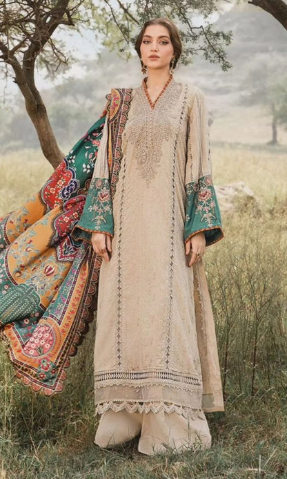 Lawn 3pc unstitched embroidered summer collection suit