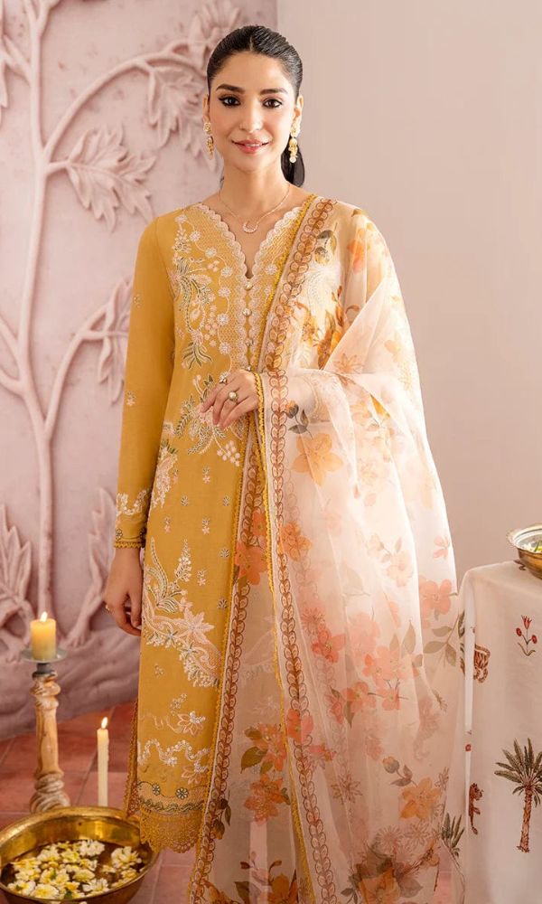 Lawn 3pc unstitched embroidered summer collection suit