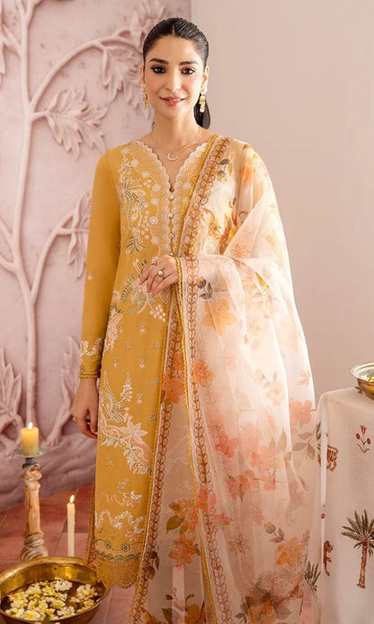Lawn 3pc unstitched embroidered summer collection suit
