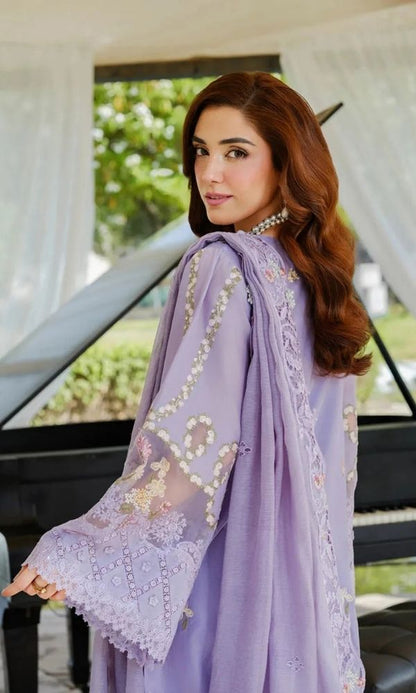 Lawn 3pc unstitched fully embroidered summer collection suit