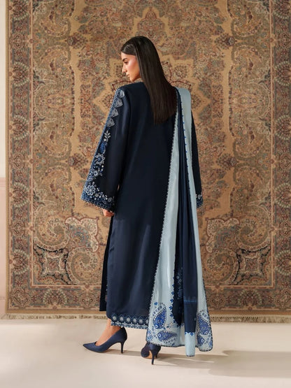 Dhanak 3pc unstitched embroidered winter collection suit