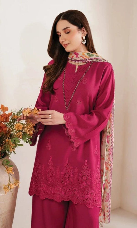 Lawn 3pc unstitched summer collection embroidered suit