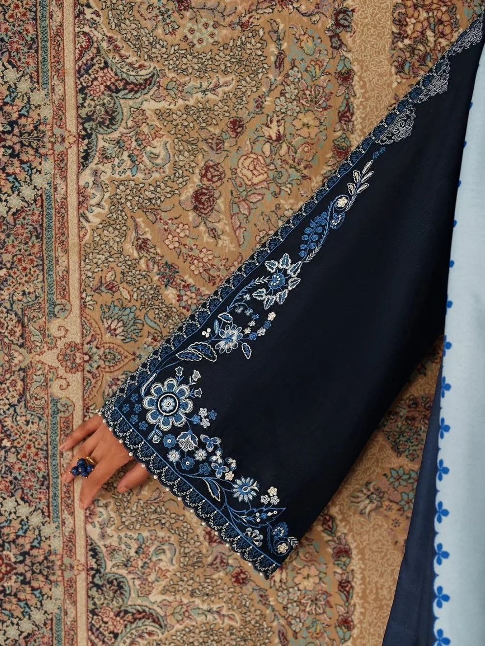 Dhanak 3pc unstitched embroidered winter collection suit
