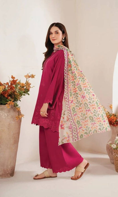 Lawn 3pc unstitched summer collection embroidered suit