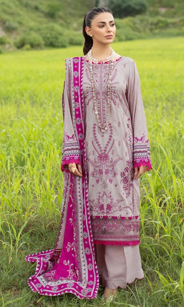 Lawn 3pc unstitched embroidered summer collection suit