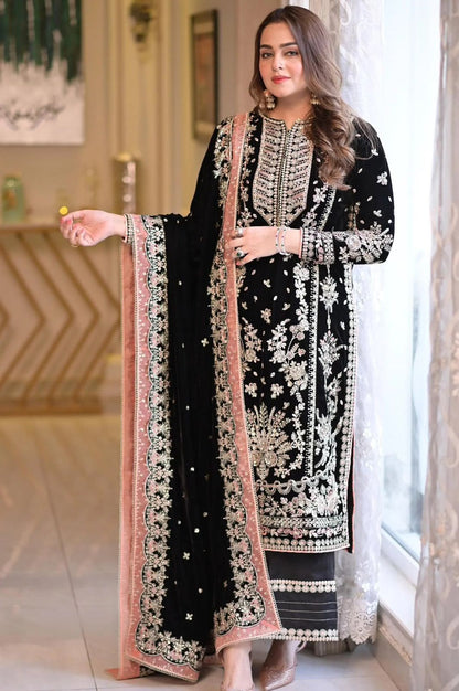 Velvet 11000 micro gram  heavy sequence embroidered 3pc suit