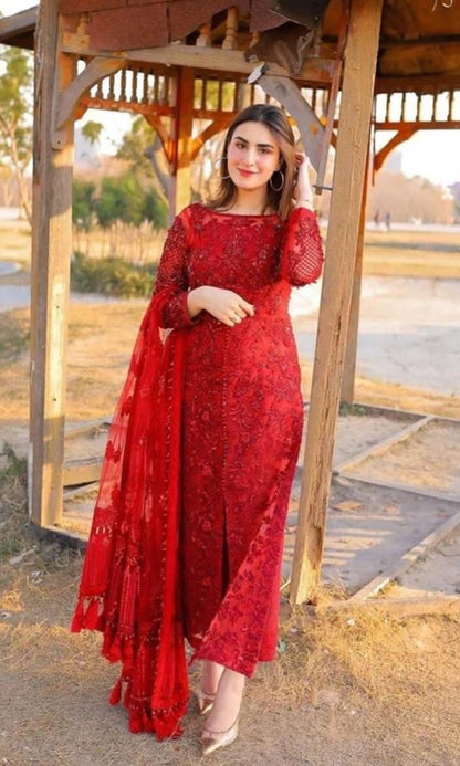 Lawn 3pc unstitched summer embroidered collection suit