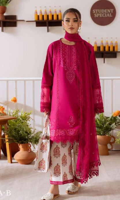 Lawn 3pc unstitched embroidered summer collection