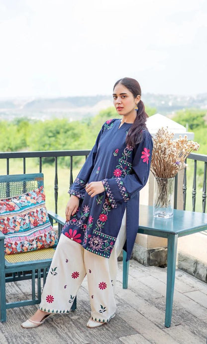 Lawn 2 pc unstitched embroidered summer collection suit
