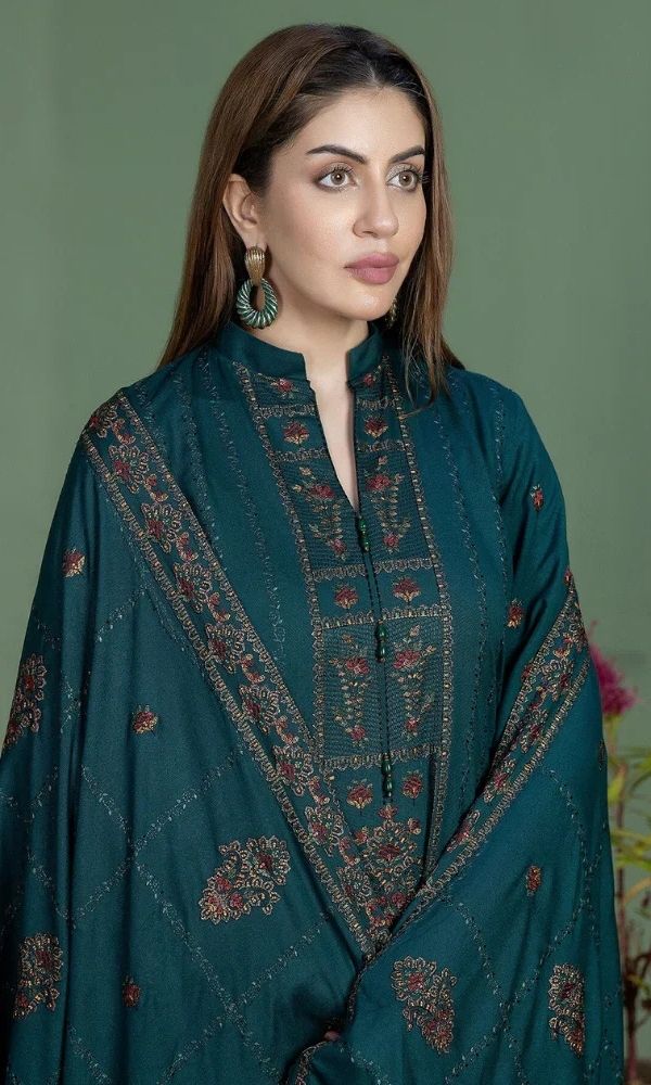 Lawn unstitched embroidered 3pc with lawn embroidered dupatta summer collection suit