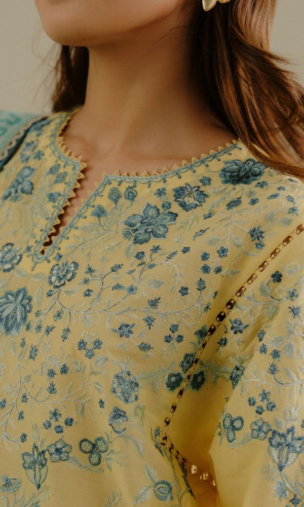 Lawn 3pc unstitched embeoired summer collection