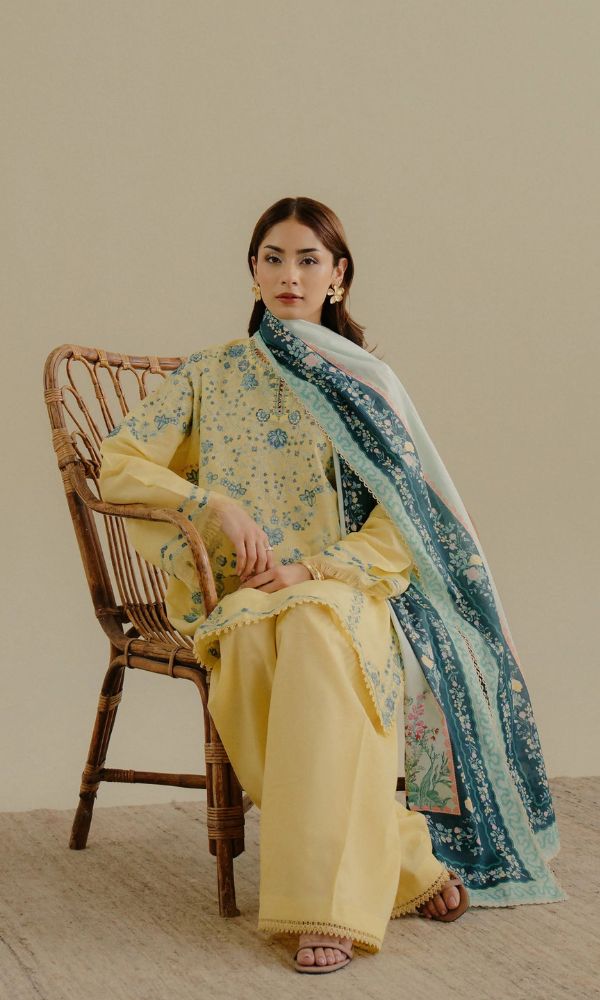 Lawn 3pc unstitched embeoired summer collection