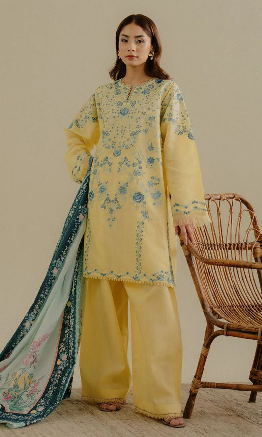 Lawn 3pc unstitched embeoired summer collection