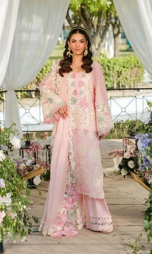 Premium Lawn 3pc usntitched heavy embroiered summer collection suit