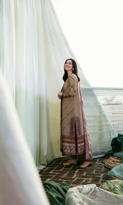 Dhanak 3pc unstitched embroidered winter collection suit