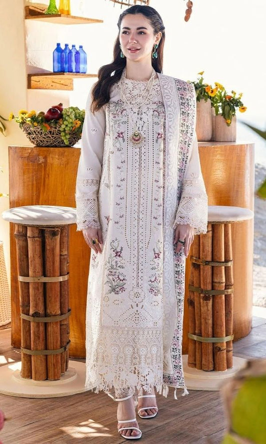 Lawn 3pc unstitched embroidered summer collection suit