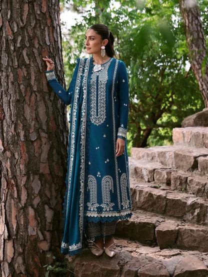 Dhanak 3pc unstitched winter collection embroidered suit