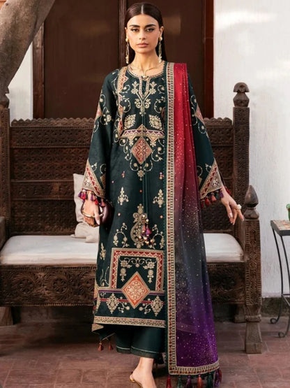 Dhanak 3pc unstitched embroidered winter collection suit