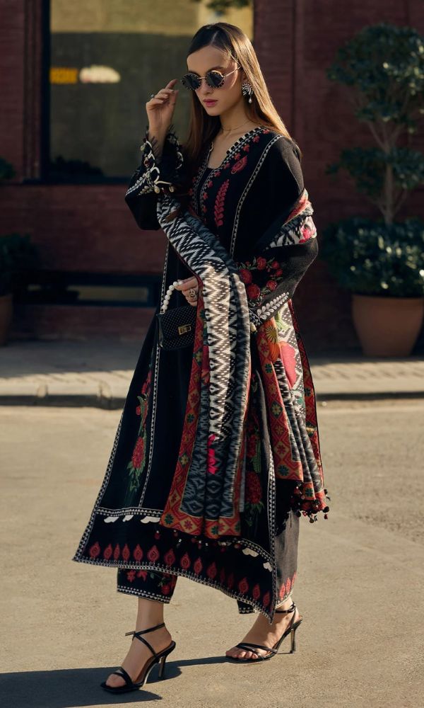 Lawn 3pc unstitched embroidered summer collection suit