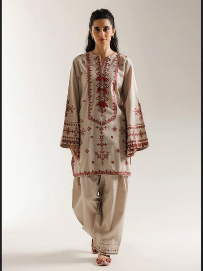 Lawn 2pc usntitched summer collection embroiered suit