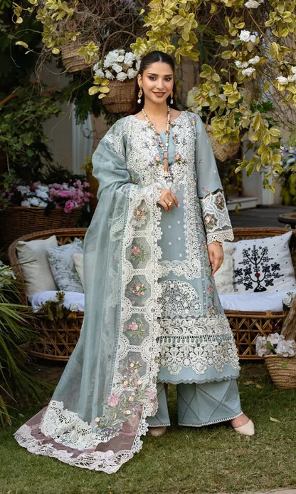Embroidered Dhanak Suits Unstitched 3 Piece Unstitched - SAMAA