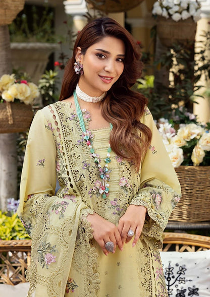 Lawn 3pc unstitched chiken kari embroiered with khaddi net(ready to waer duppata) summer collection suit