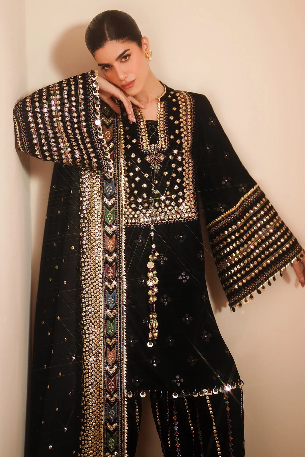 Velvet 11000 micro gram  heavy sequence embroidered 3pc suit