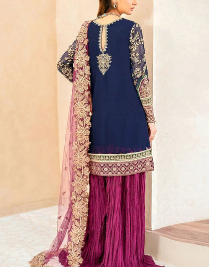 Adorable Heavy Embroidered Formal Chiffon Wedding Wear Dress