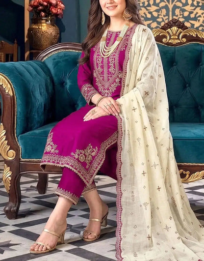 Elegant Embroidered Chiffon Party Wear Dress with Inner