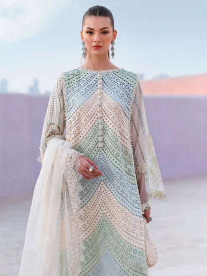 Lawn 3pc unstiched chiken kari fully embroiered summer collection suit