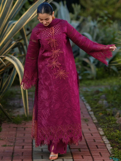 New Lawn 3pc unstiched summer collection fully embroidered chiken kari suit